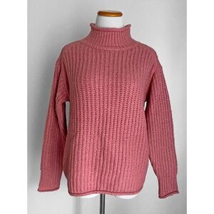 NWT! Vince Camuto Chunky Knit Mock Mauve Pink Umbra Forest Sweater w/ Mock Neck